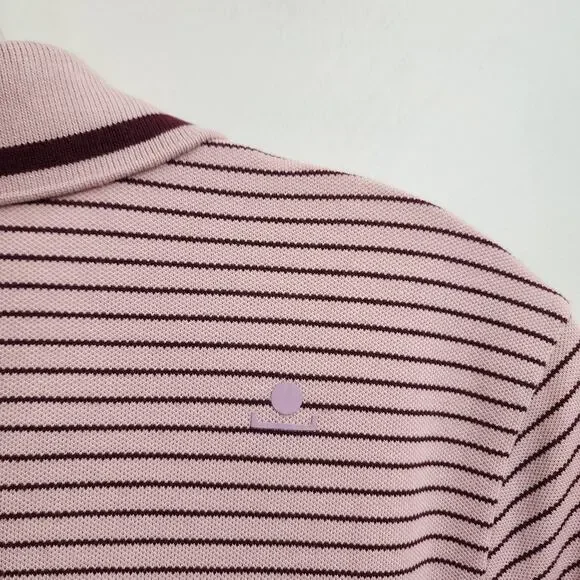 Radmor dusty rose striped short sleeve golf polo woman's size medium - Picture 8 of 8